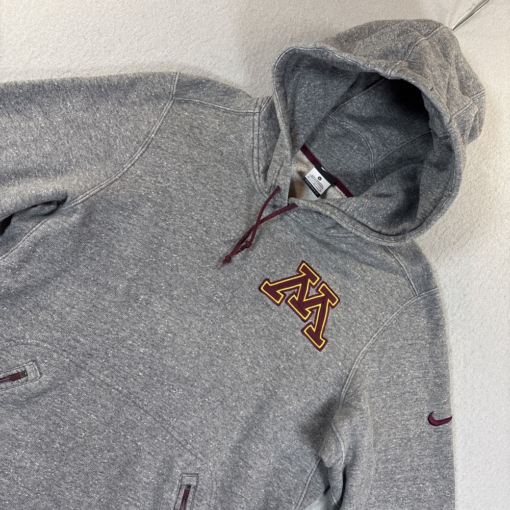 Vintage 2000s Nike Minnesota University Hoodie Dual Zip Kangaroo Pocket Med Y2K